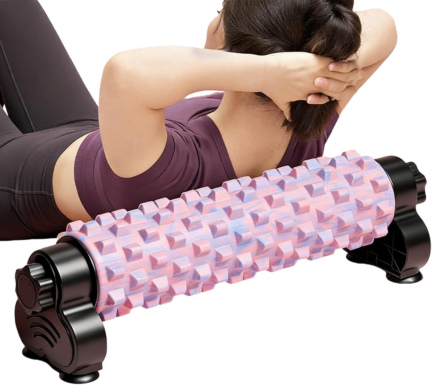 DRYCEN Foam Roller for Exercise with Stand, High-Density Acupressure Foam Roller for Deep Tissue Massage, Muscle recovery, yoga & home workouts. Relieves back, stretching, trigger point therapy, fitness training & rehab Use.-image-48