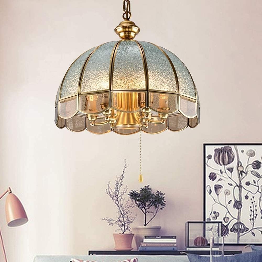 Fashionable Chandelier Retro Mediterranean Style Glass Home Living Room Dining Room Bedroom Simple Lighting