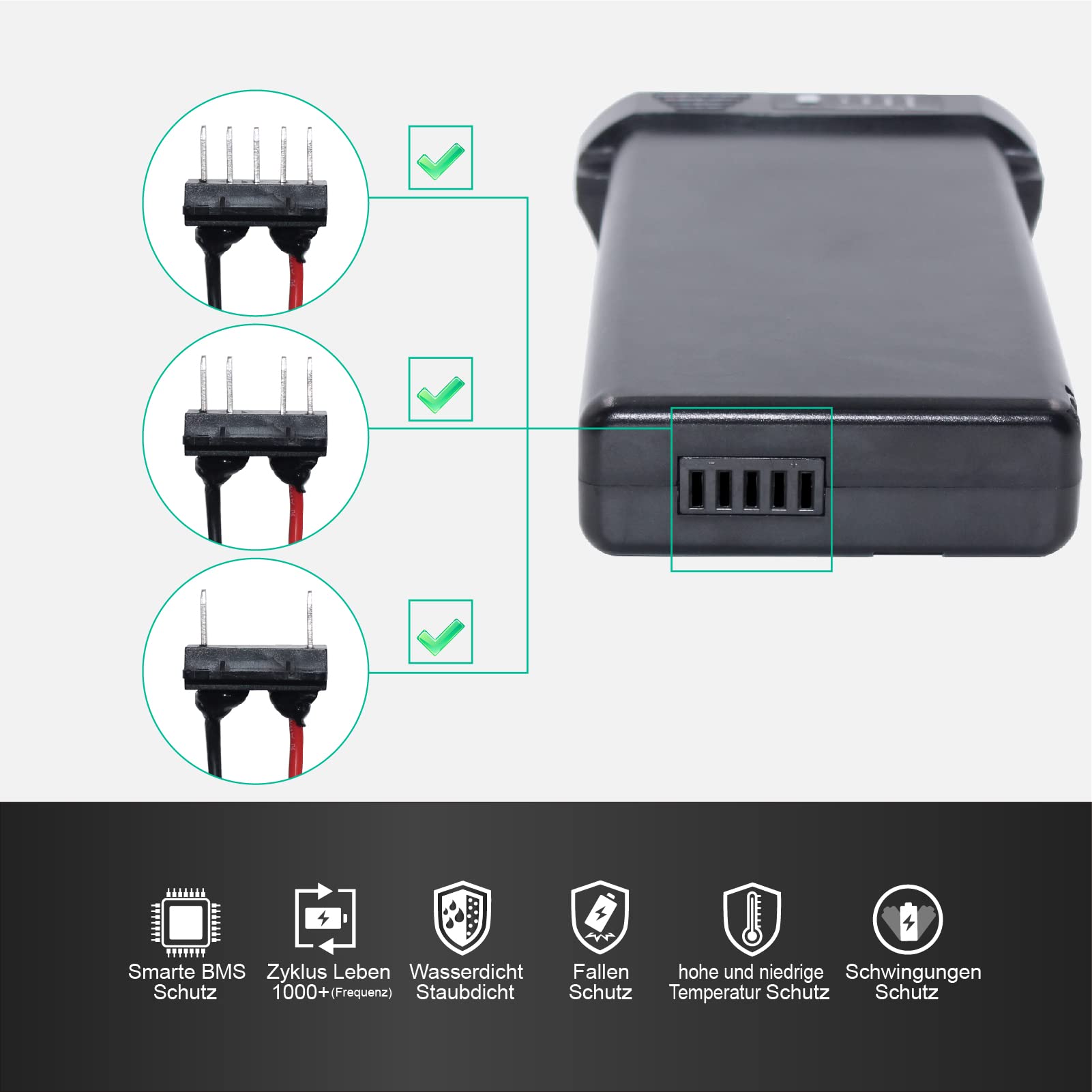 Avec chargeur Batterie E-Bike 24V 12Ah Batterie de remplacement E-Bike Li-Ion Convient pour le système d'entraînement Bafang ou Ansmann