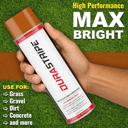 Image of Athletic Field Marking Paint - 2 Cases of 12 T-Tip Spray Cans (24 Total), 18 oz Each - Bright, Durable Field Striping Paint (Burnt Orange)