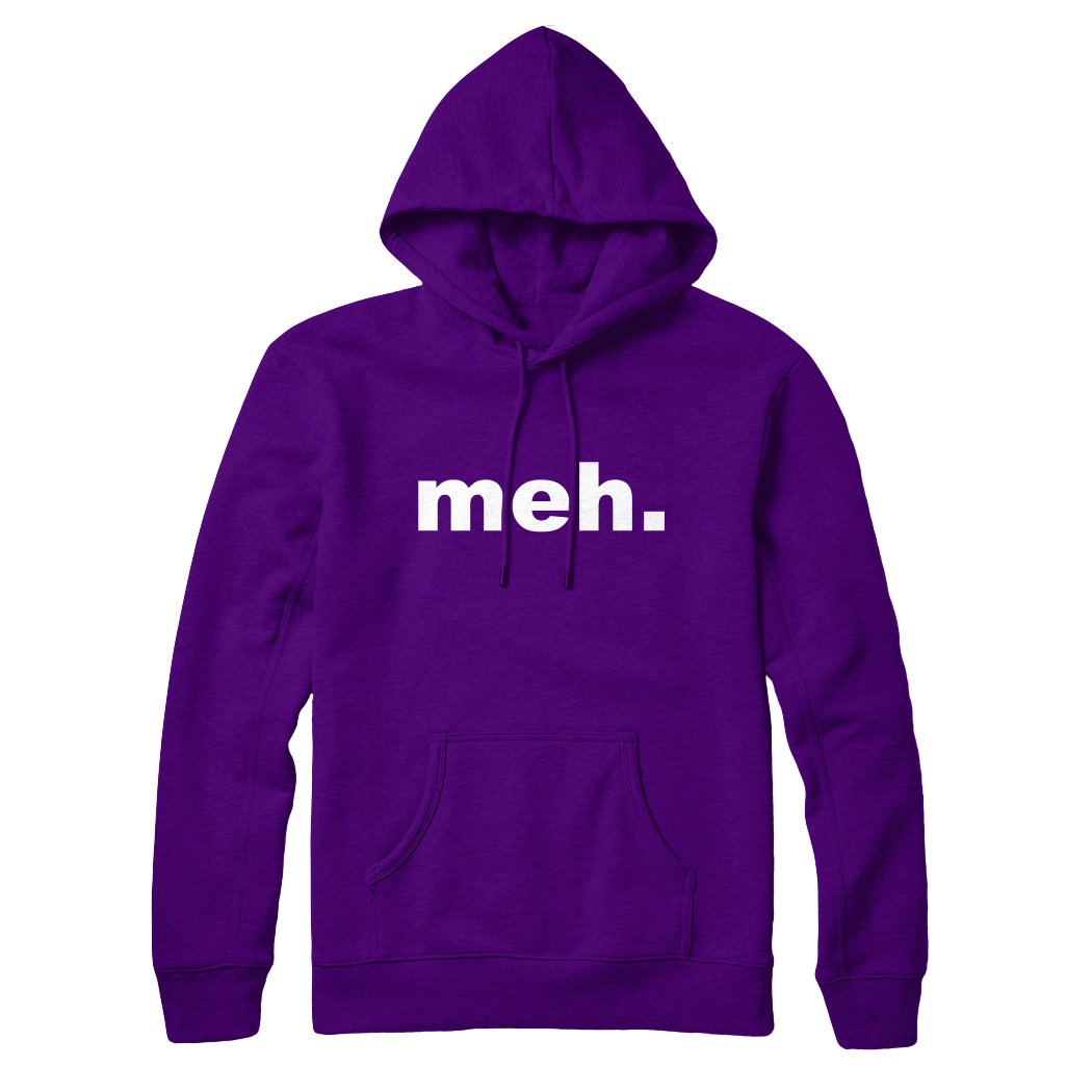 Daytripper Men's Purple Funny Meh. Slogan Wo Unisex Hoodie - XX-Large- ( New Premium T-Shirt ) Joke Offensive Novelty Retro Slogan ’S Ladies Wo’s Unisex Boys Girls Mummy Mum Daddy Dad Fathers Day Mothers Day Xmas Christmas Top Vest Sweatshirt Sweat Hood Hoodies Tv Movie Music Charts Indie Rock Pop Fashion Shirt T