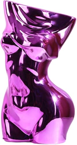 Miniatura 6 de Florero de cerámica  8 x 4 pulgadas  Jarrón moderno de cuerpo femenino  Jarrón con forma de mujer para decoración del hogar (blanco)