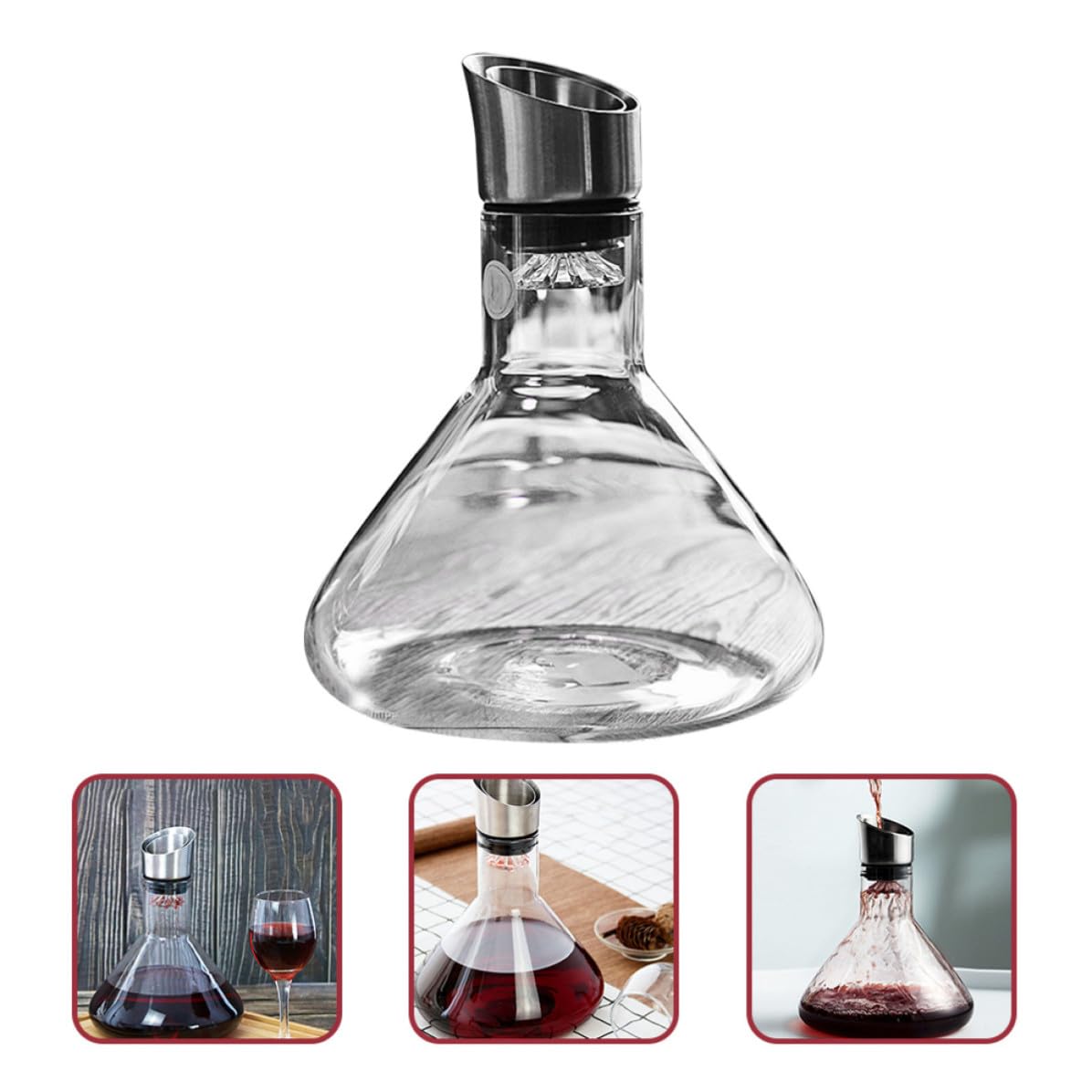 Decantador de Vino de Vidrio Borosilicato Alto, Blanco, Hogar