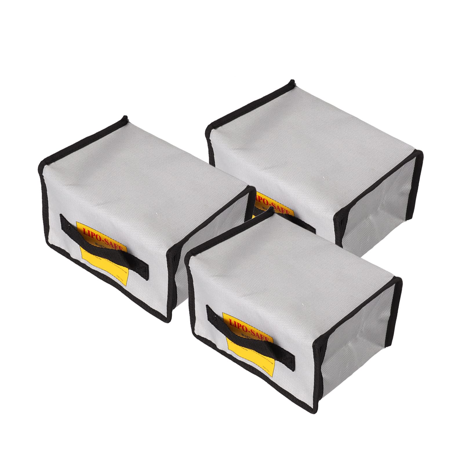 Respicefinem 3PCS Lithium Battery Bag with Zipper Portable Fireproof Explosionproof Battery Storage Pouch