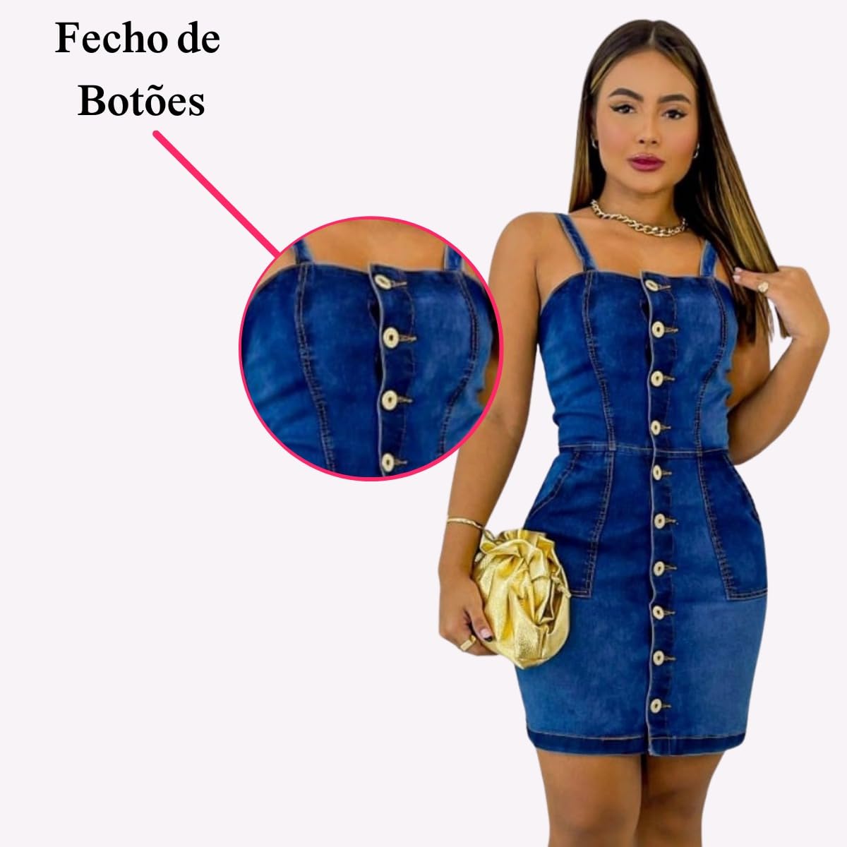 Vestido Jeans Feminino Curto Alça Fina Lycra Zíper Frontal Fenda Lateral Casual em promoção! Veja a oferta e mais achadinhos de Vestidos 4 Hoje é o melhor dia para comprar Vestido Jeans Feminino Curto Alça Fina Lycra Zíper Frontal Fenda Lateral Casual com aquele preço maroto! Promoção! Aproveite a oferta! 4