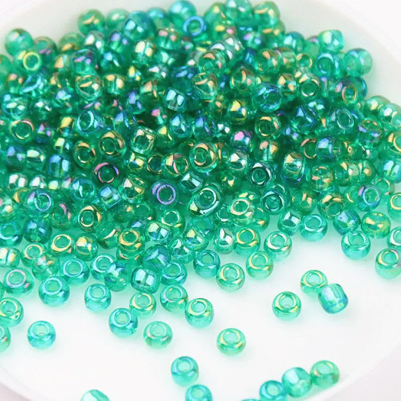 Szklane koraliki z nasionami małe koraliki 1,5-4 mm szklane koraliki ryżowe magiczny kolor przezroczyste imitacja kolorów rozproszone koraliki DIY koraliki akcesoria z frędzlami