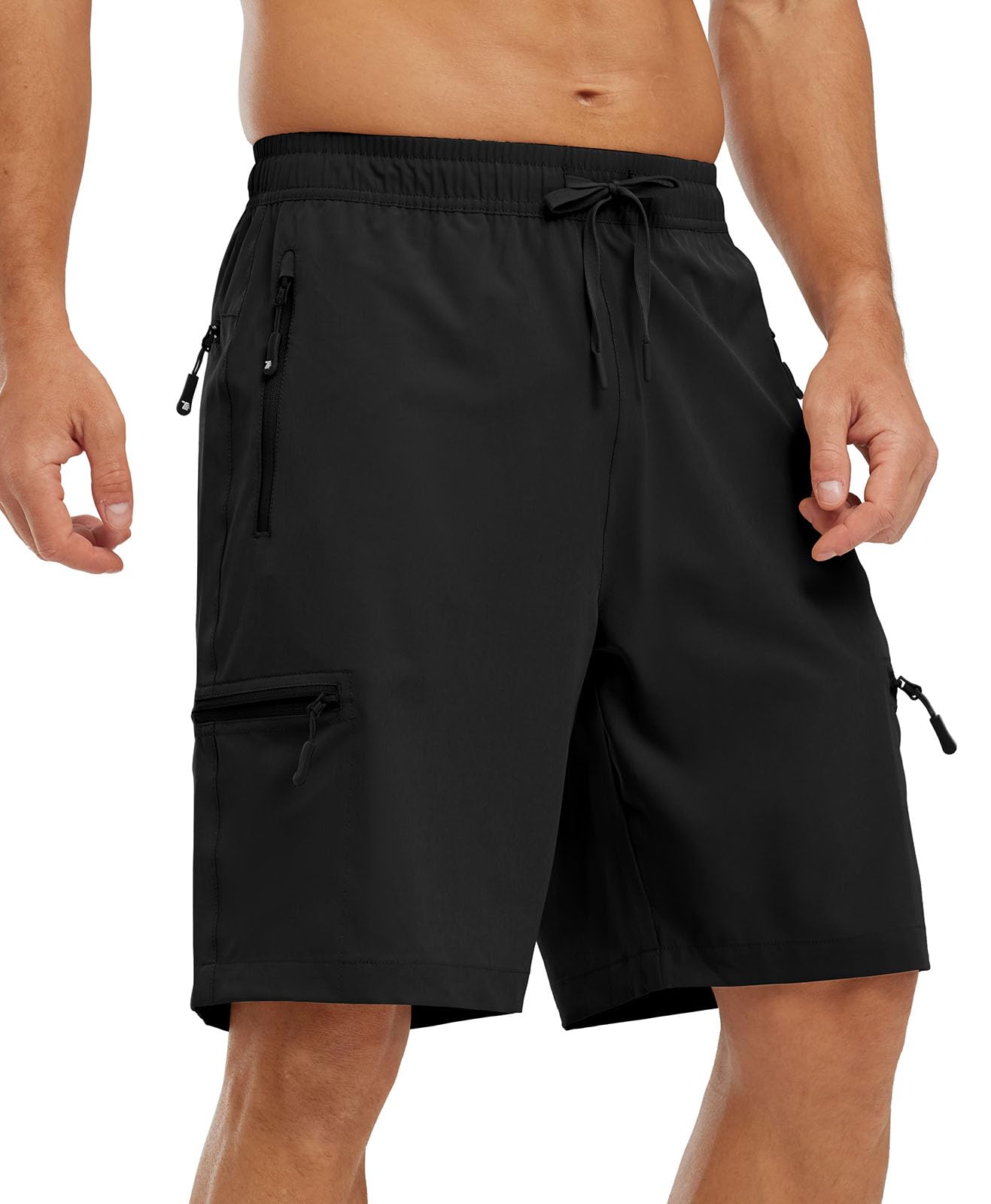 Mens Hiking Cargo Quick Dry Shorts Lightweight Outdoor Walking Work Shorts with Zip Pockets