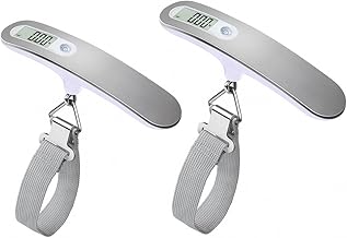 QUMOX 2x Travel Scale/Luggage Scales/High Precision Electronic Digital Scale for Suitcase Luggage Capacity 110Lb 50kg, Hanging Resistant, Silver