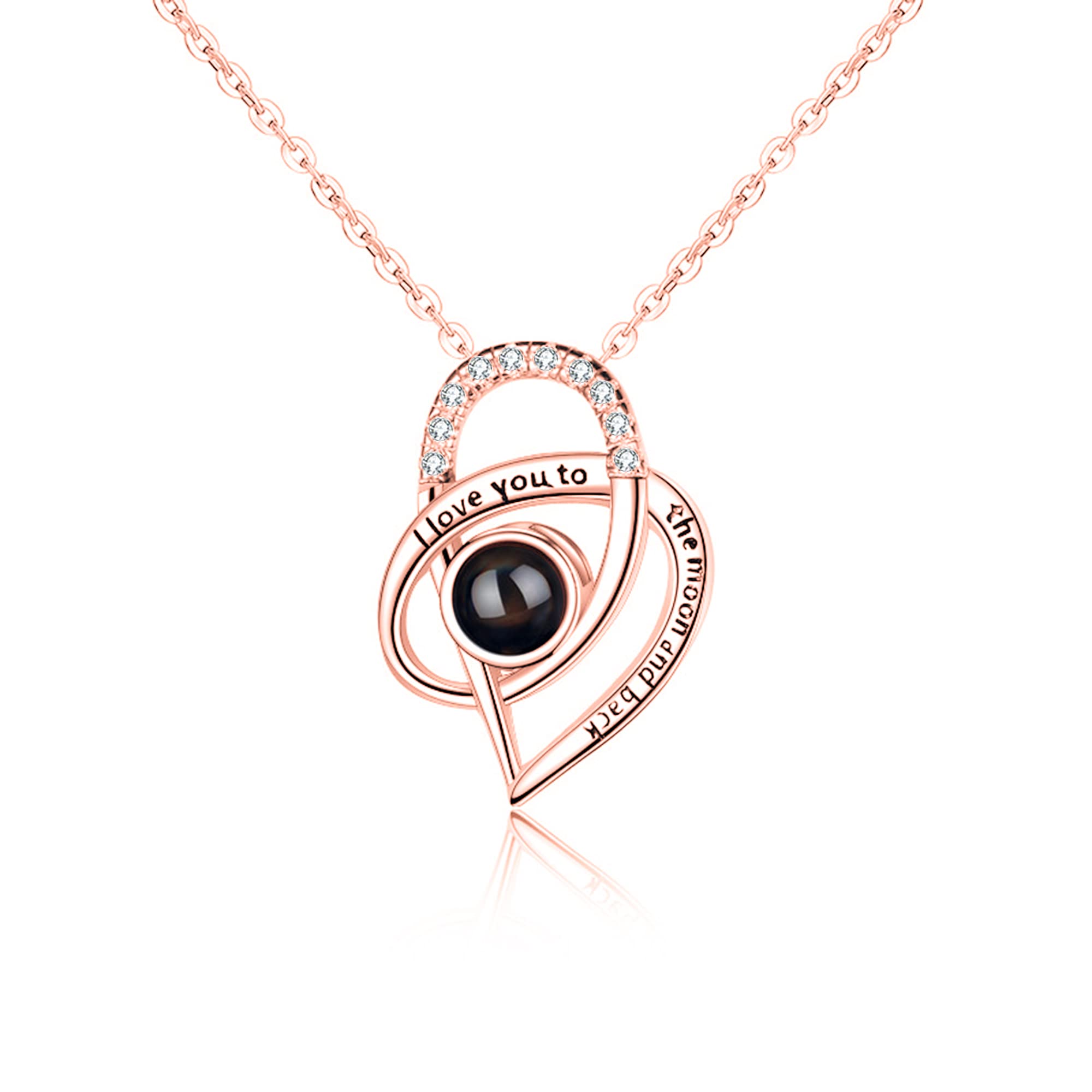 Collana con proiezione Fotografica Personalizzata Collana in Argento Sterling 925 con Collana Ti Amo in 100 Lingue