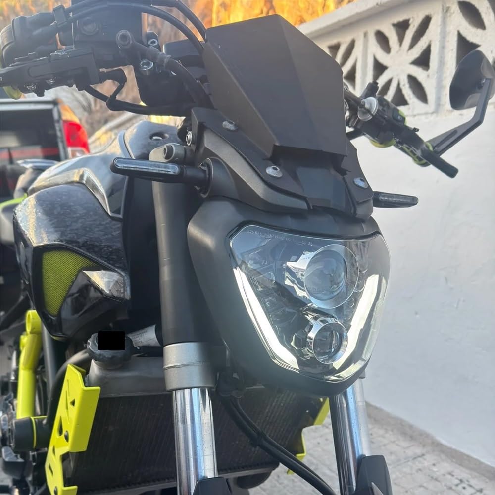 Motocykl Head Light Pasuje do MT-07 FZ-07 FZ07 2014-2017 reflektor motocyklowy lampa H4 żarówka w/reflektor DRLLED reflektor