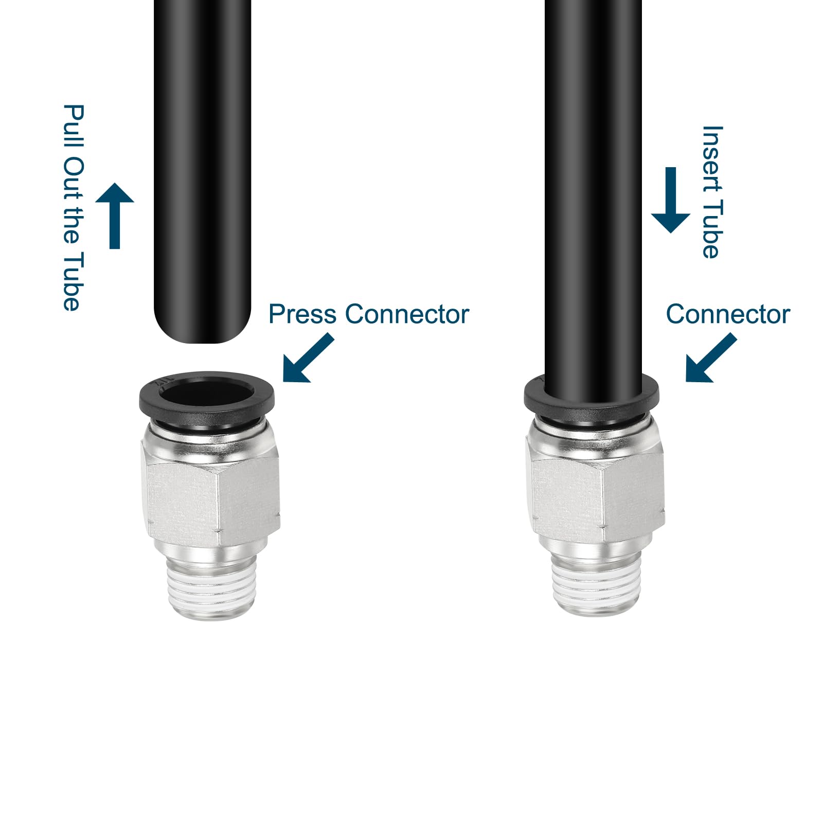 Lot De 10 Raccords Rapides Droits Mâles Pour Tube De 6 Mm De Diamètre