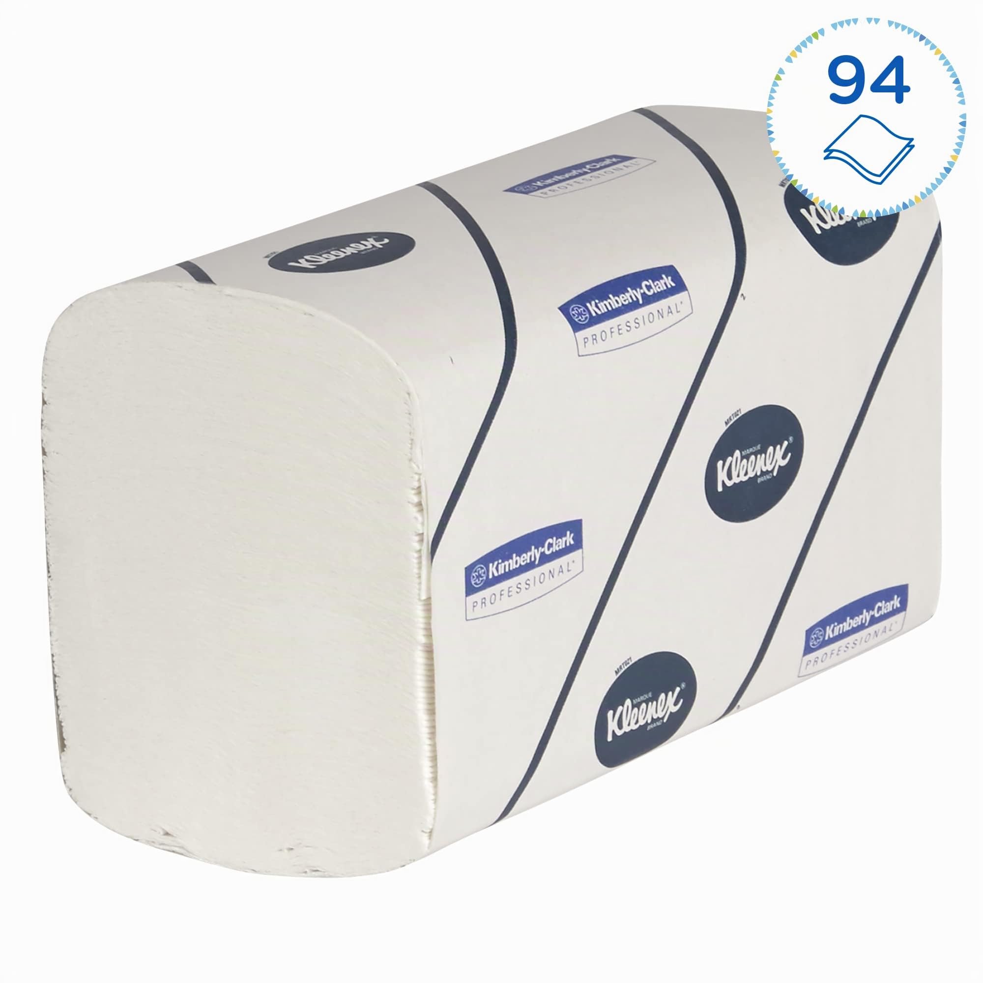 Kleenex Ultra 6772 Toallas Secamanos Interplegadas, 30 paquetes x 94 toallas de color blanco y 2 capas