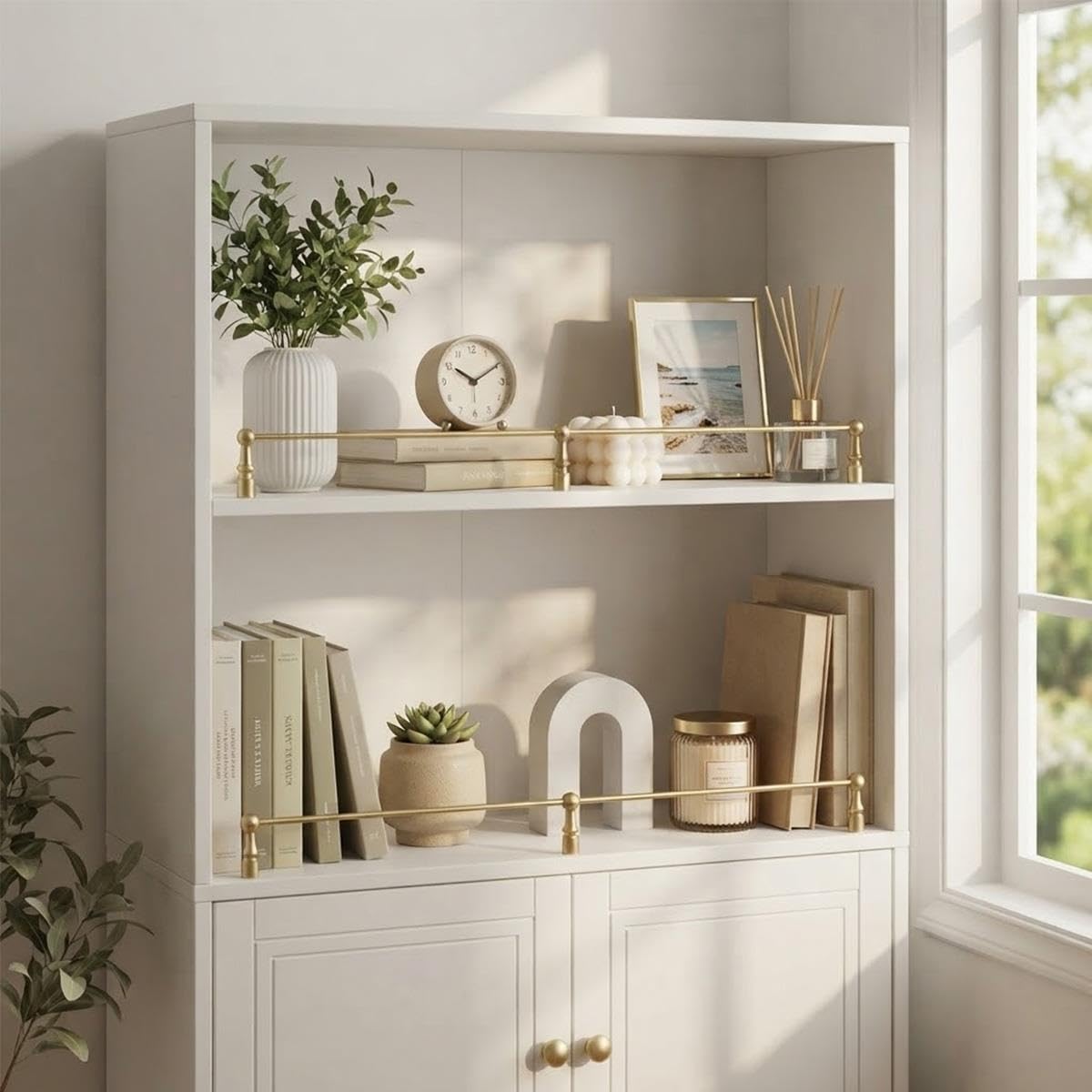 Ringhiera per Mensole in Ottone, Set di Barre di Protezione Decorative