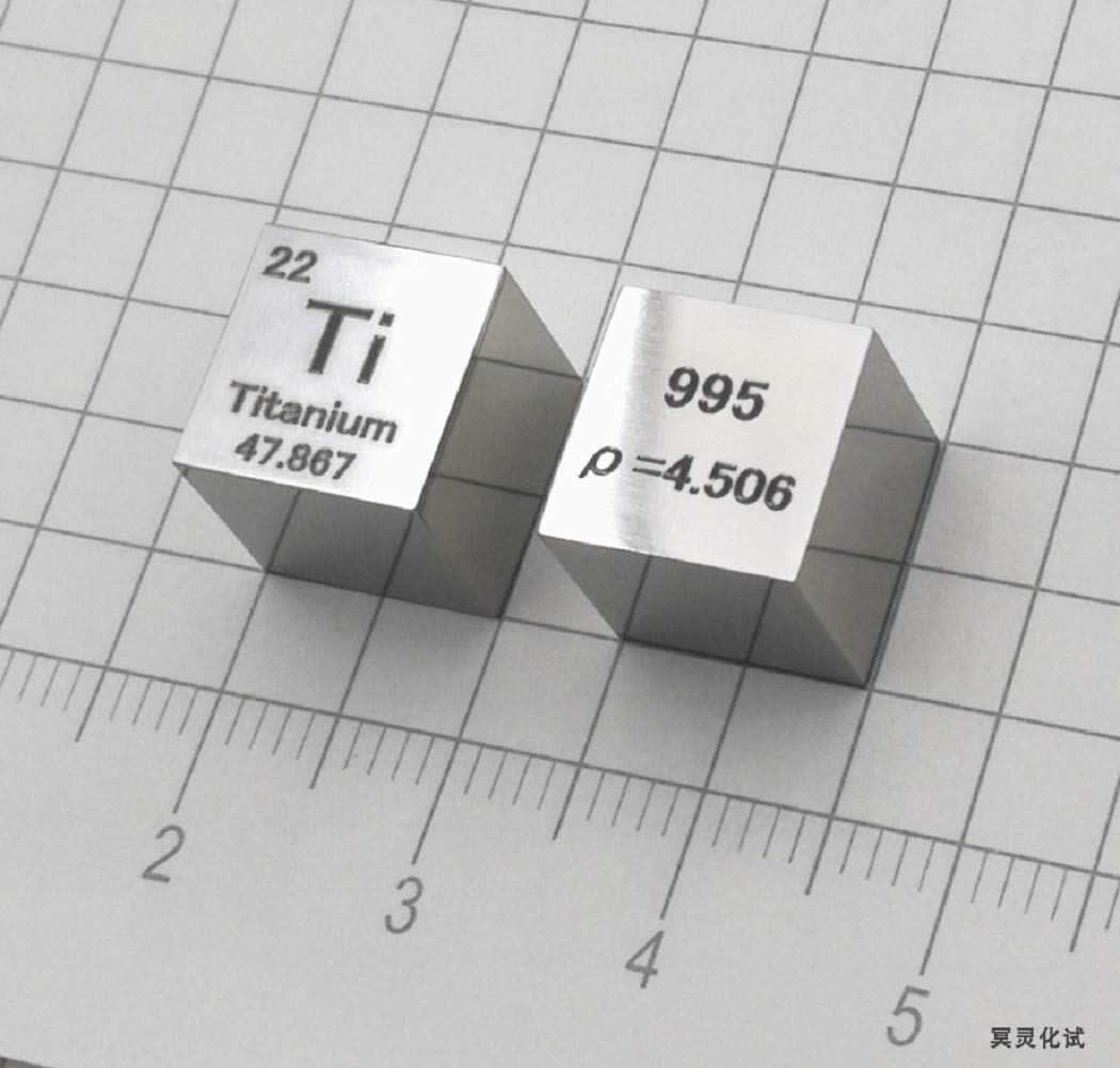 Titanium cubo, 10mm Ti Blocco per Elemento Collezione Lab Experiment Materiale Hobbies Simple Sospispy Block Display Fai da Te,Mirror polishing