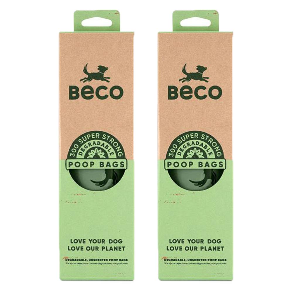 KRISP 2 x 300pcs Biogradable Extra Strong Large 22.5x33cm Eco Poop Bags Dogs Pets