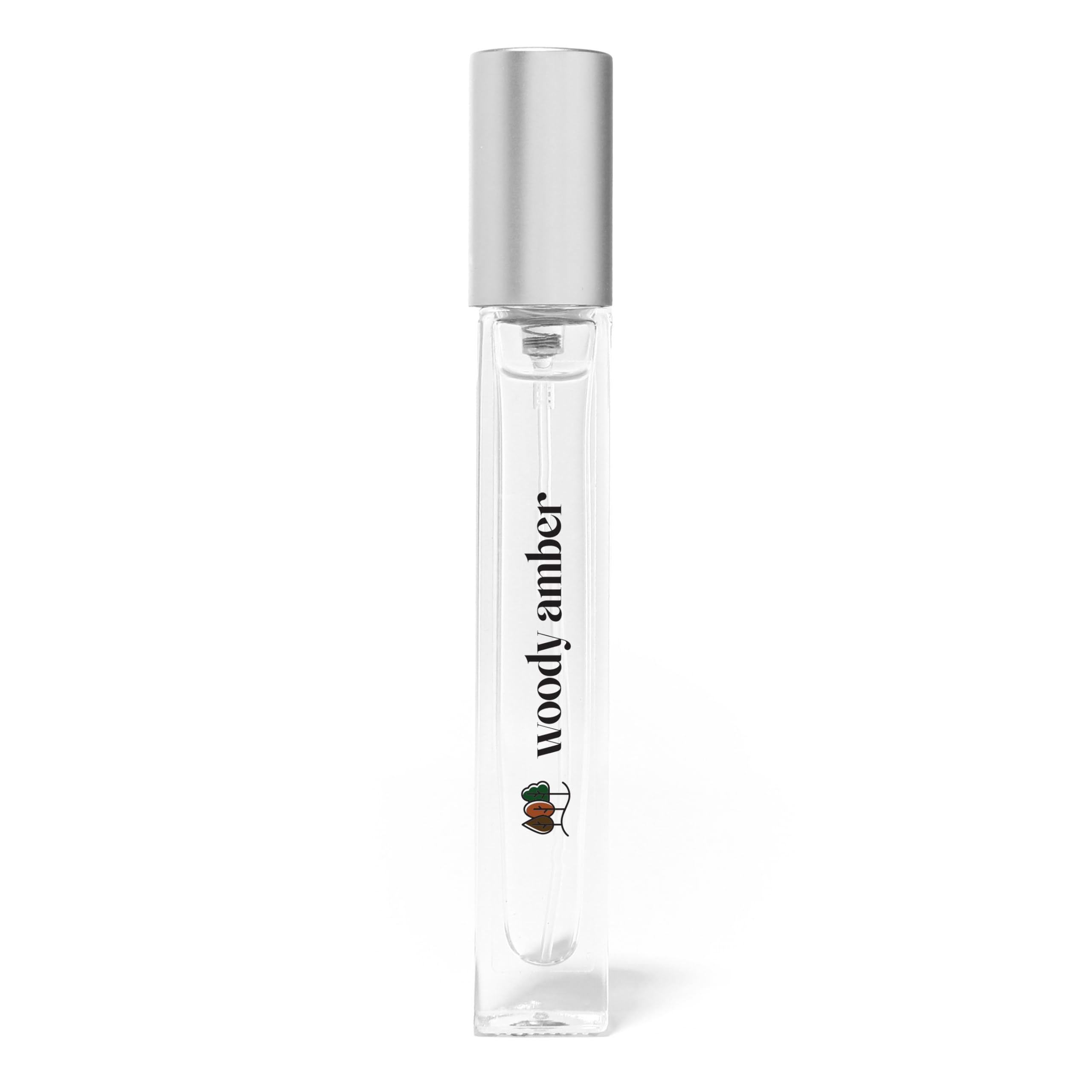 Just Juice Woody Amber - Mini Travel Perfume for Women and Men - Vanilla Perfume with Clove, Tonka Bean, Bonfire Smoke Notes - 0.33 oz