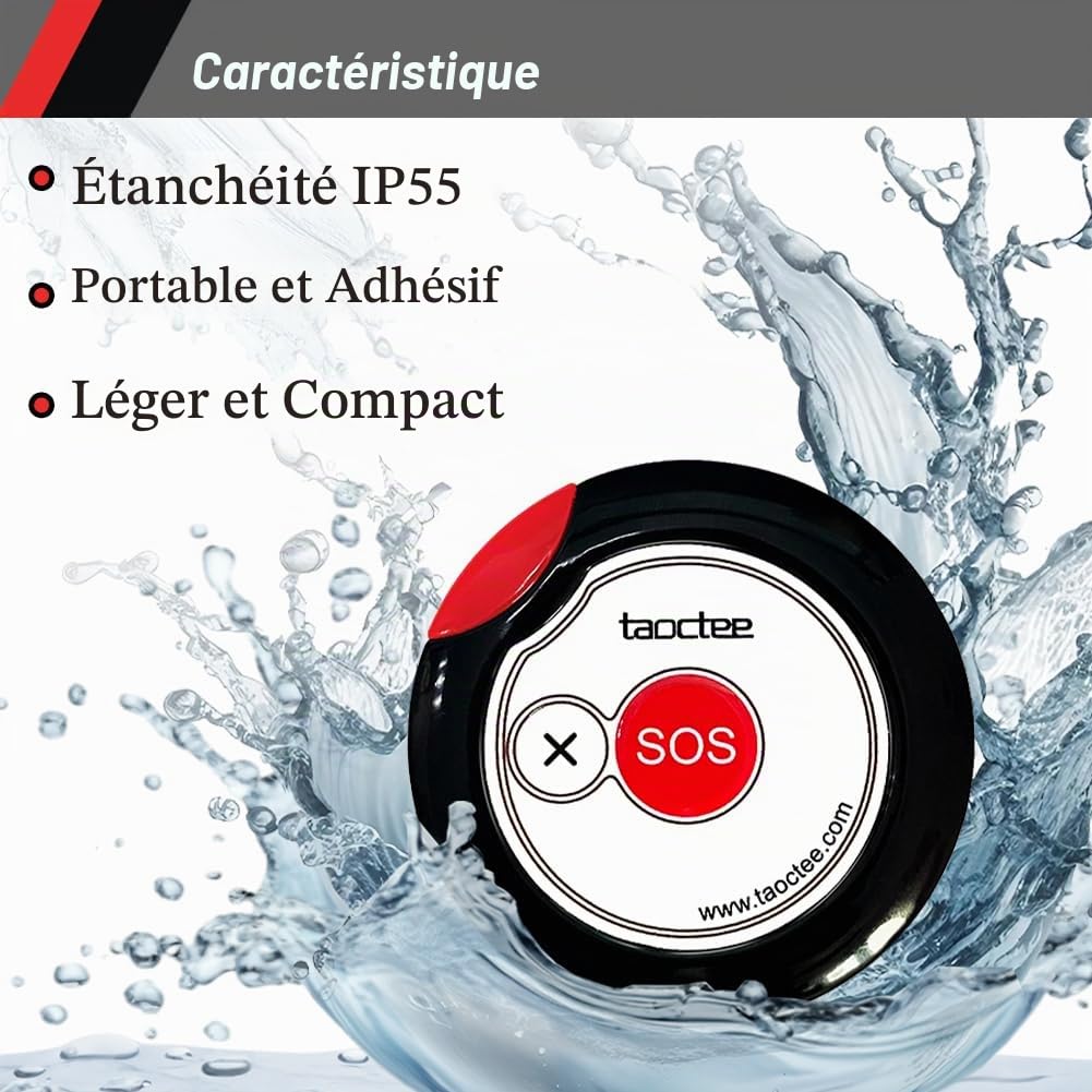 Alarme Sirène Stroboscopique d'Alerte urgente pour Domicile | Bouton SOS Portable avec Lanière Convient pour la maison, usine,hôpital,entrepôt,centre commercial (Piles et recharge USB)