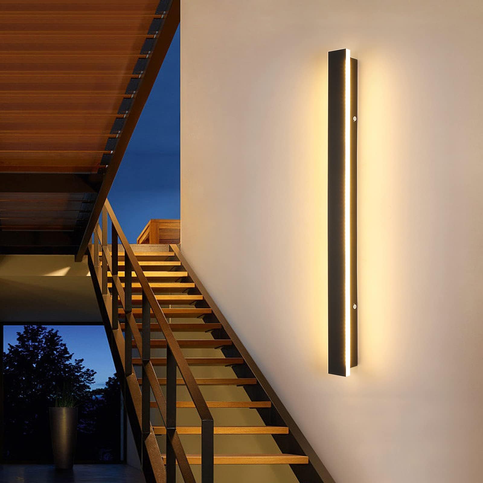 Mikeru 60CM Wall Lights, 3000K Warm White Outdoor Wall Lighting 22W External LED Wall Lights LED Indoor Wall Light for Outside Balcony, Interior Lighting Occasions, and Decorations — view 17