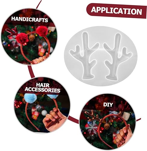 Miniatura 2 de NOLITOY 9 Pcs Antler Mold Stencils for Crafts Elk Antler Jewel Headband Molde De para Resina Jeweled Headband Jeweled Hair Clips Silicone Molds