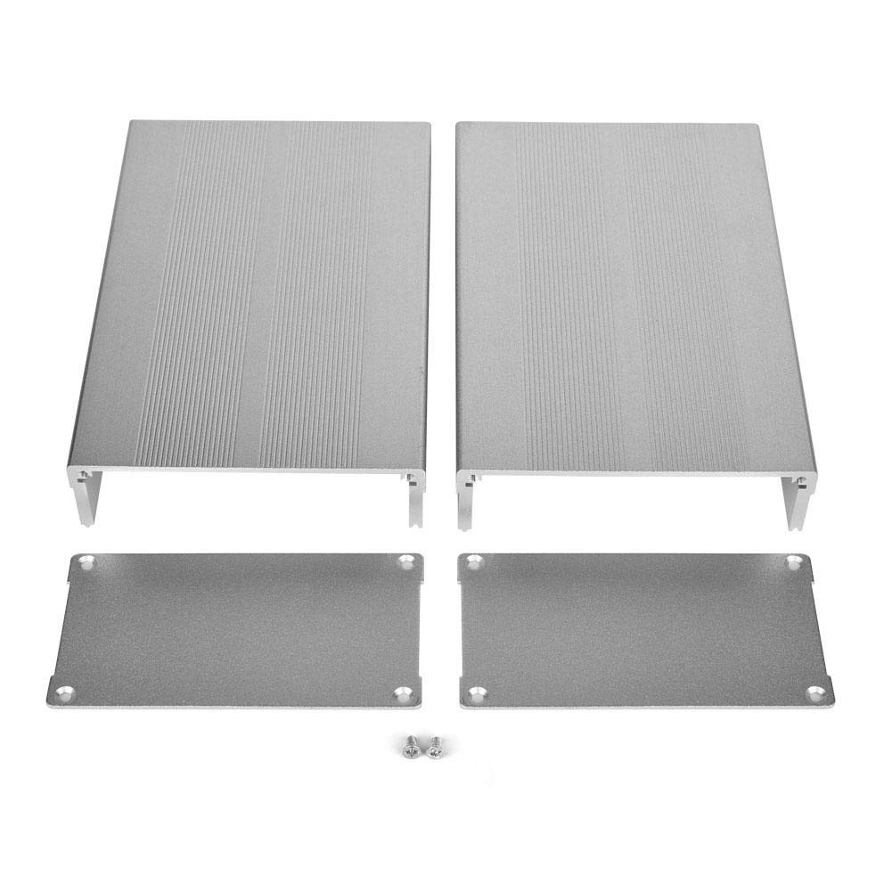Boîtier en Alliage d'Aluminium pour Projet Electronique, Circuit Imprimé, Décodeur Shell Câblage, Sable Argent, 55x106x160mm
