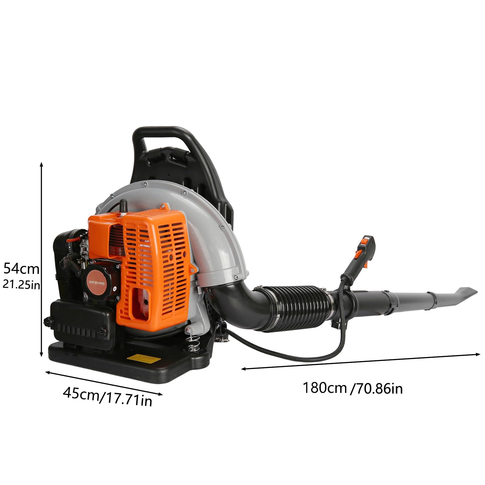 Soffiatore per foglie a gas, 63 CC, soffiatore a gas a 2 tempi, 665 CFM, 2800 giri/min, per la cura del prato e la neve alimentato a gas, per paesaggisti, proprietari di case, design ergonomico