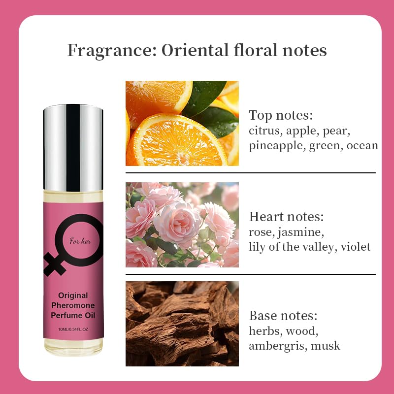 Miniatura 3 de Perfume de feromonas para mujer - dura 24 horas - Aceite de perfume portátil para mejorar el encanto y la confianza en sí mismo -0.3 fl oz