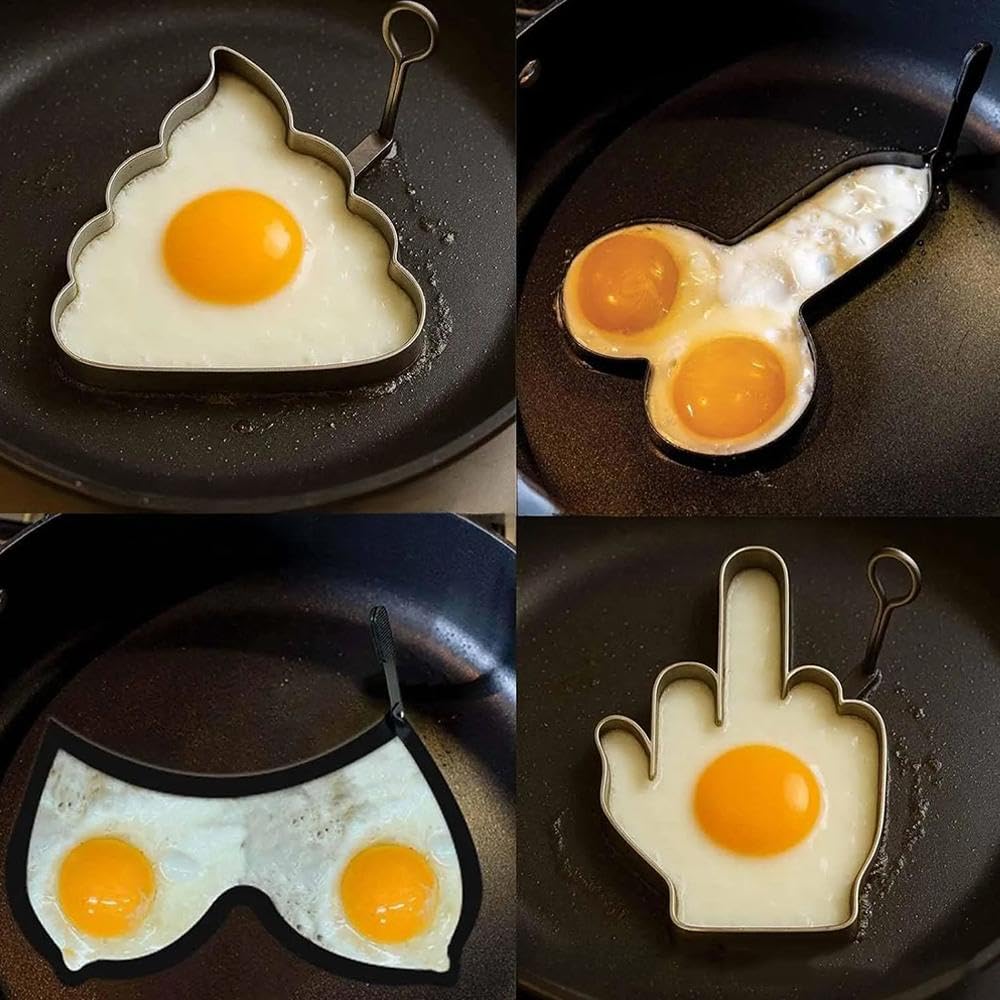 Stampo per uova per friggere, forma antiaderente per una colazione unica e maleducata, design con dito medio, regalo per gli amanti delle uova, perfetto per uso interno o in campeggio