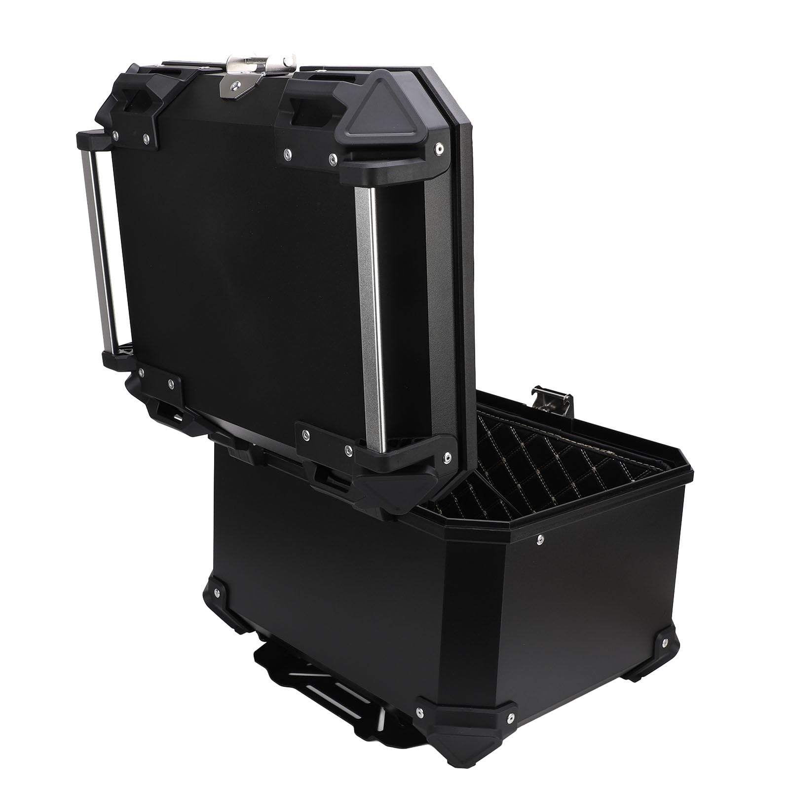 Ejoyous Kufer Górny z Tyłu Motocykla 45L ABS Skrzynia na Bagażnik Motocykla z płytką Szybkiego Uwalniania Wodoodporny, Zamykany Schowek 42 X 33 X 33 Cm dla Osób Dojeżdżających do Pracy w Trasie