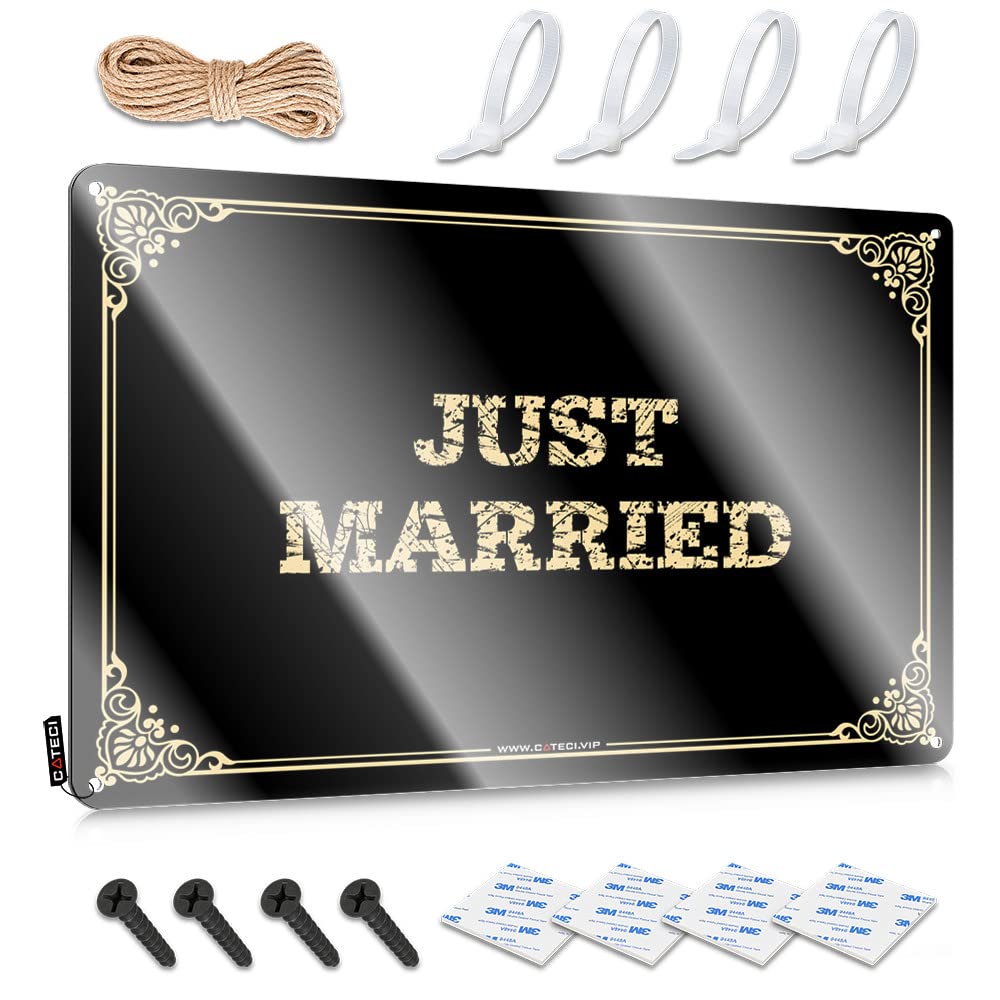 MGHTLCCME Funny Warning Signs Just Married Tin Sign Signs For Garage Bar Posters(30X40CM)