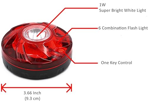 Miniatura 4 de Tumecos Luz estroboscópica de advertencia de emergencia LED con base magnética para vehículo (rojo 1)
