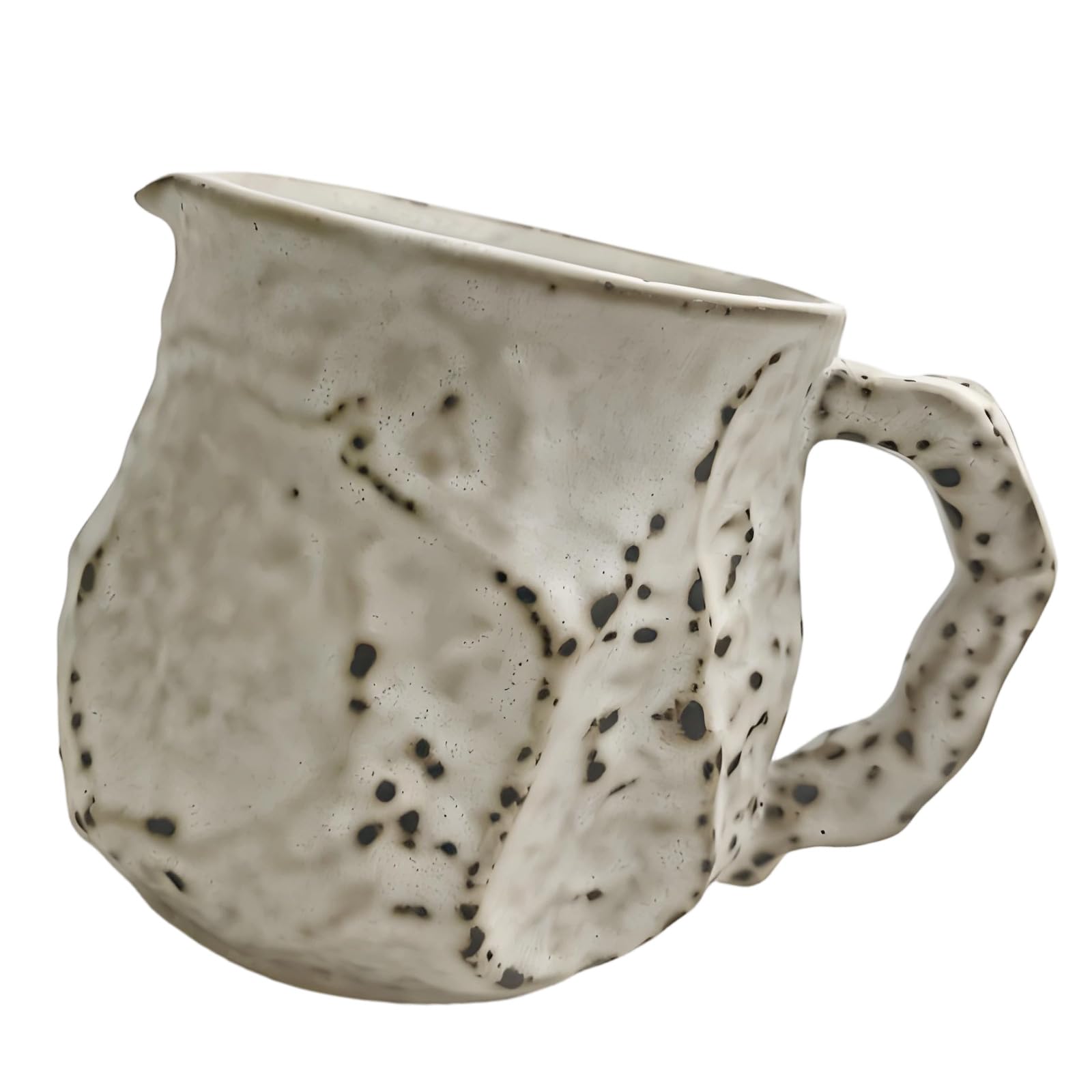 Daily Coffee Serving Pitcher Ceramic Vessel with Spout Handle Glaze Finish for Home Brewing Counter Placement Area Manual Brew Server Ceramic Coffee Pitcher Speckled Glaze Spout Handle Countertop Home