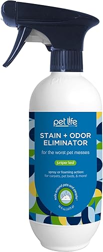 Pet Life Unlimited Espray espumoso eliminador de manchas + olores para hogares de mascotas  Eliminación de manchas a base de plantas  Aplicador de