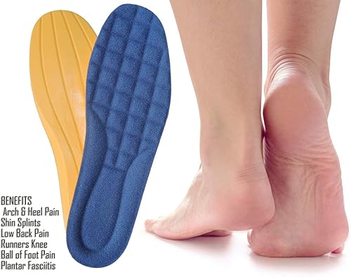 Miniatura 4 de Plantillas de espuma viscoelástica para hombre, con soporte para el arco, acolchado de primera calidad, dolor ortopédico en el talón y fascitis