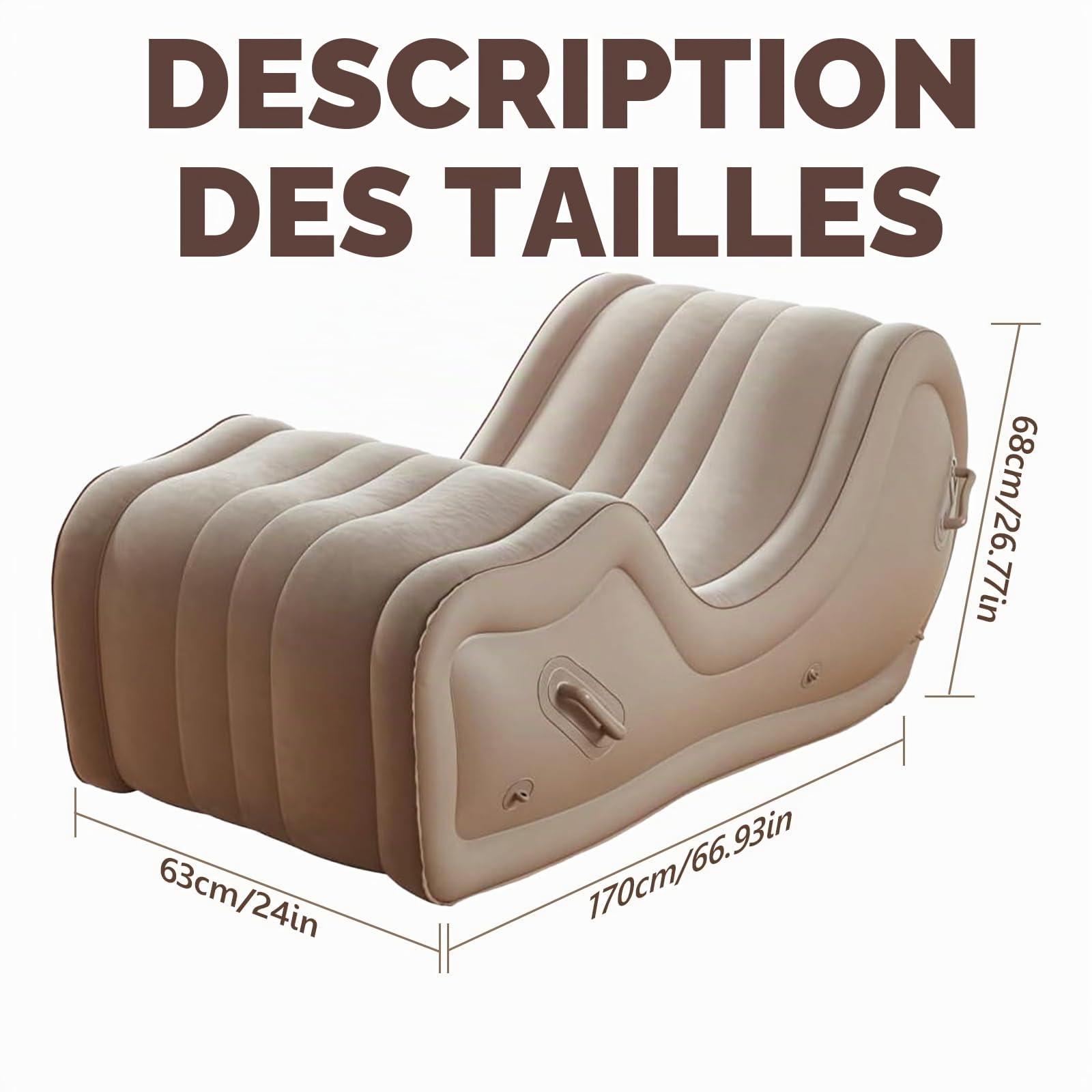 Canapé Sexuel Gonflable avec Pompe Électrique Automatique – Mobilier BDSM & Bondage pour Couples – Coussin de Positionnement/Rampe de Lit Érotique – Jeux SM pour Adultes Femmes & Hommes