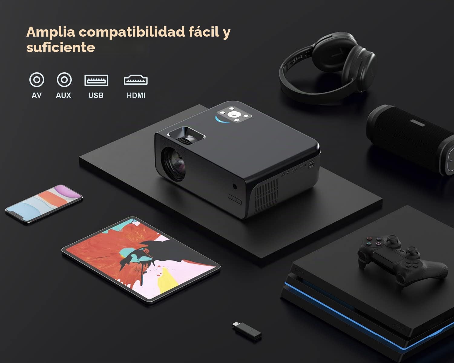 Amazon.com: Proyector con WiFi y Bluetooth, Tkisko 490ASIN 19000L