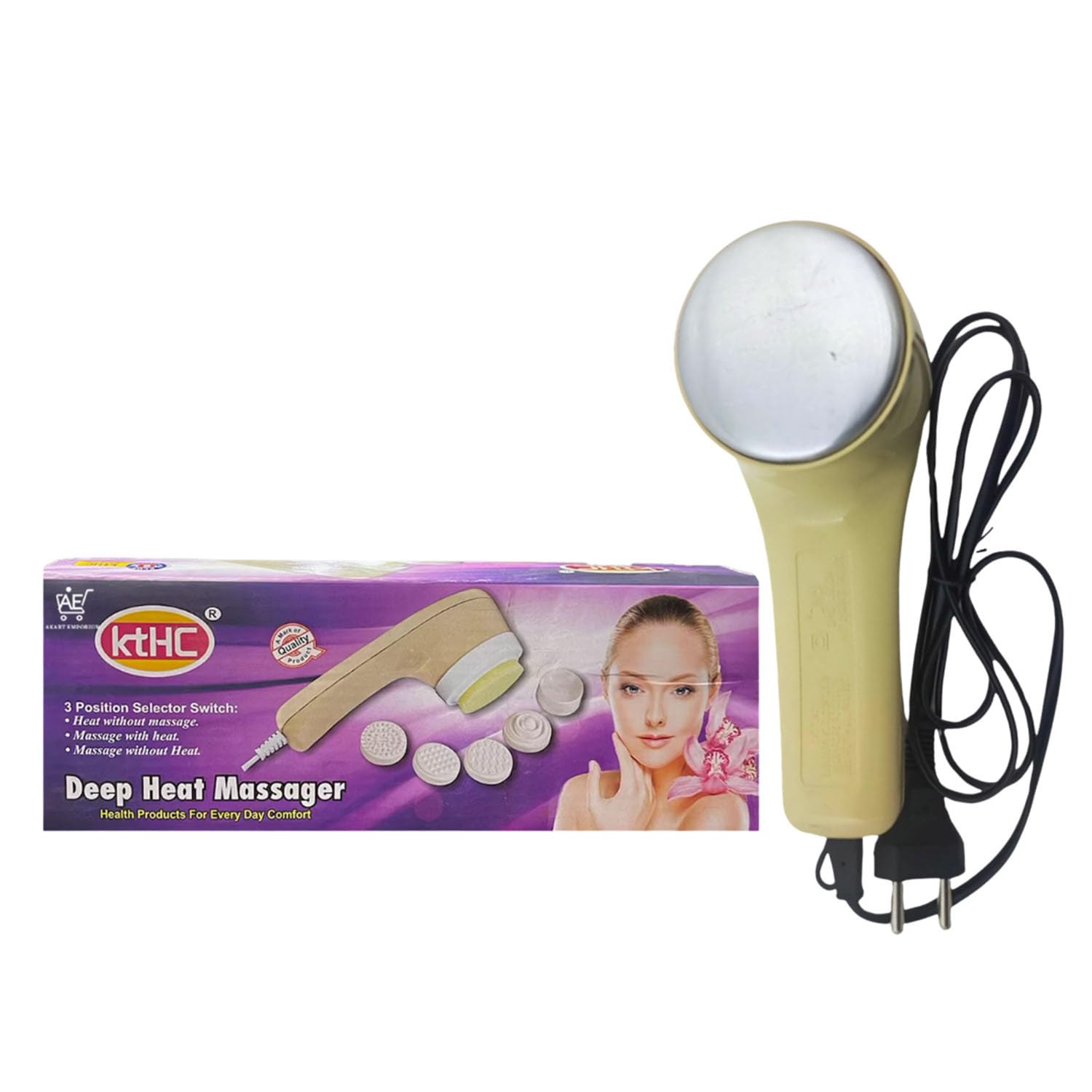 AKART EMPORIUM Deep Heat Therapy Massager, Body, Face, Neck, Scalp, Knee Thermal Massager, Yellow