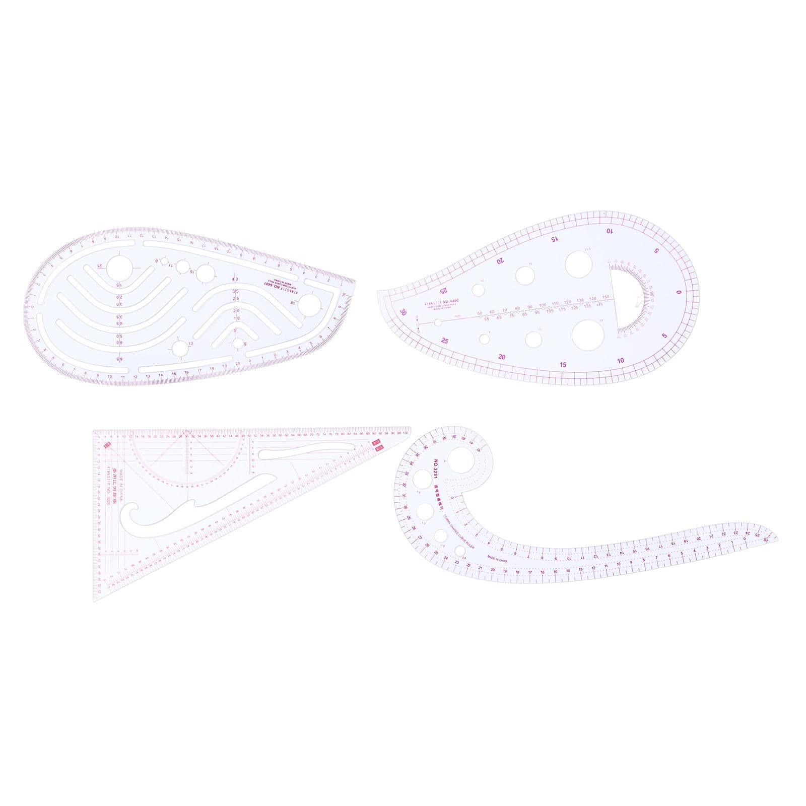 4x Multi Purpose French Curve Ruler DIY Tailors Pattern Maker Sewing-image-31