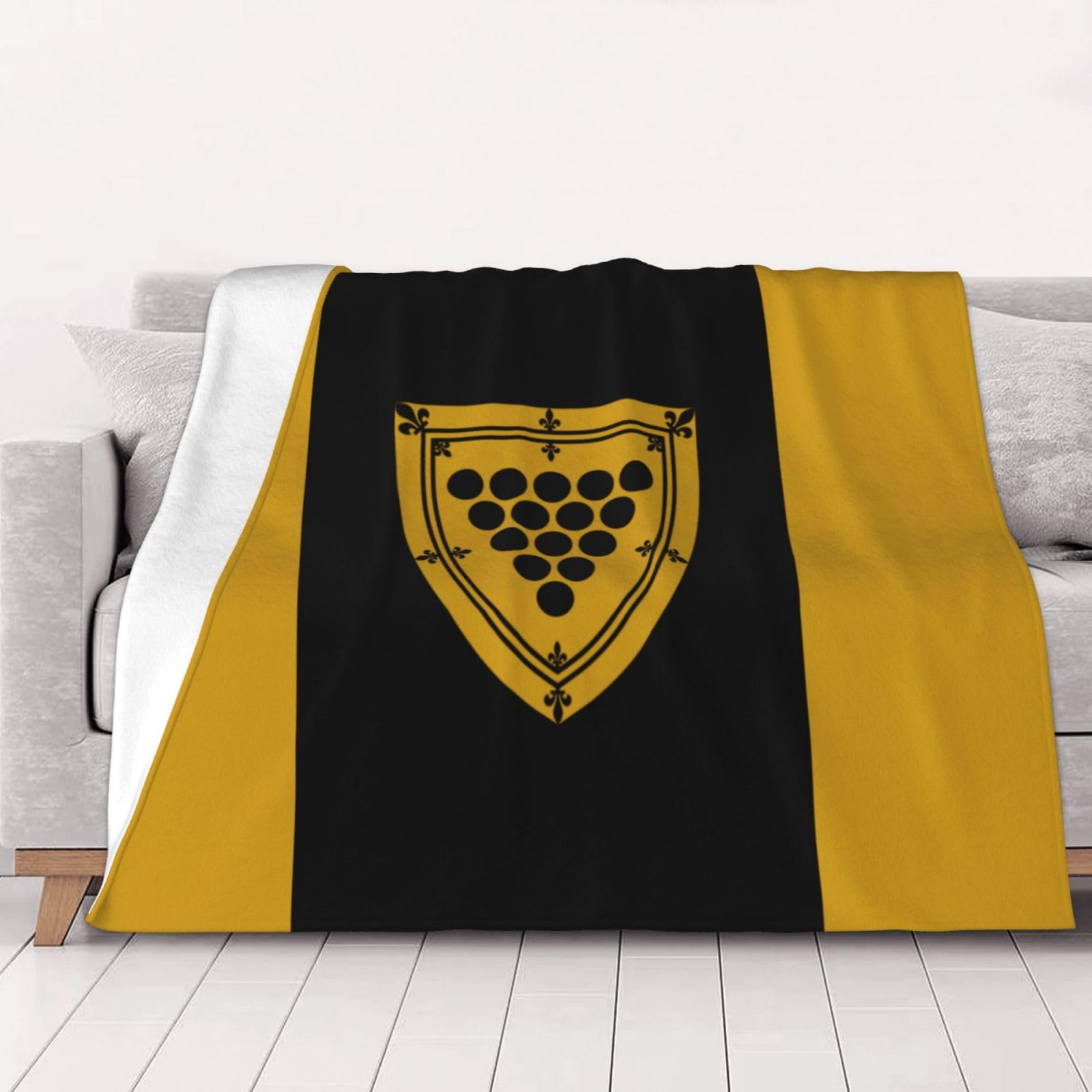 BOXILTD Cornwall County Flag Fleece Plush Throw Blanket 50" x 60" - Cozy Fleece Throw Blanket for Bed, Couch, Travel & Camping, Black