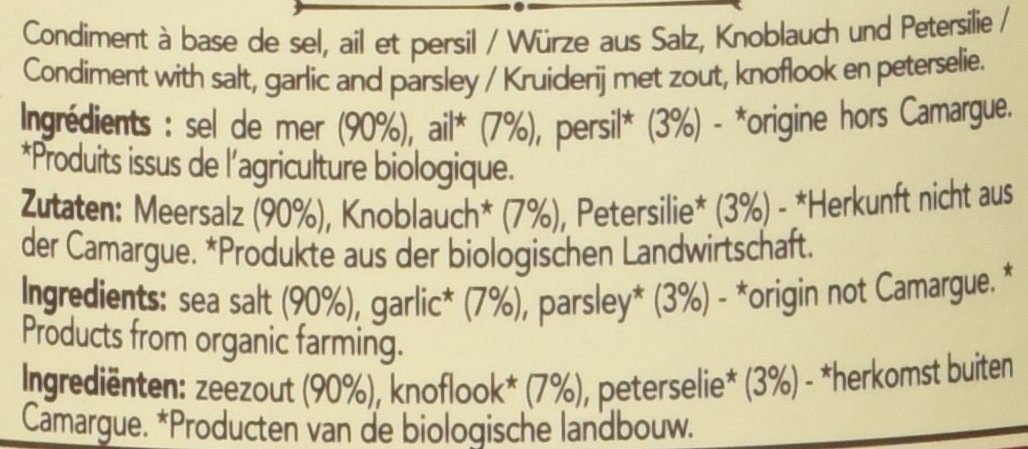Le Saunier de Camargue Fleur de Sel Ail/Persil Boîte Ronde 125 g