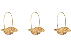 CalCastle Craft Bamboo Oval Baskets with Handle (3-Pack)