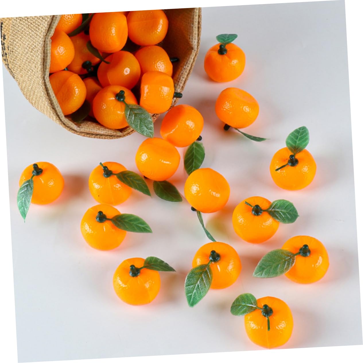 SOIMISS 4 Juegos Adorno Simulado De Mini Naranja Azucarera con Hojas Olivo Falso Olivo Falso Cesta De Frutas Naranjas Cubos Plátanos Juguetes Decoración del 50 Piezas*4