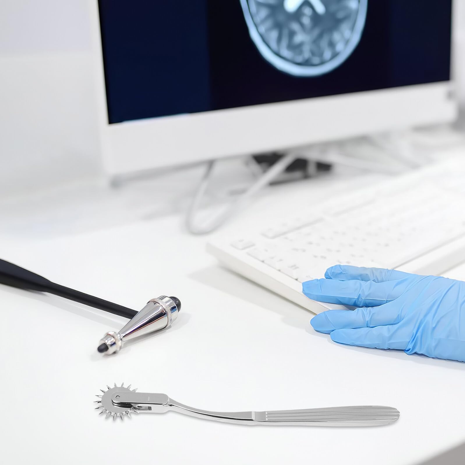 Strumenti Diagnostici Medici Martelli Percussione per Esami Ospedalieri Strumento Diagnostico per Test Neurologici e Studenti Blu
