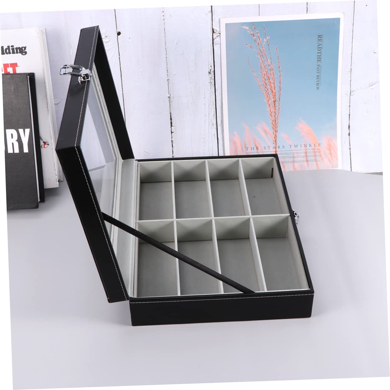 VALICLUD 1kawałek Jednostka Produktu Tytuł Przechowywanie Okularów Elegancki Organizer z Przegródkami z Szarym Wnętrzem Idealny Do Domu i Biura Wykonany z Trwałych Materiałów