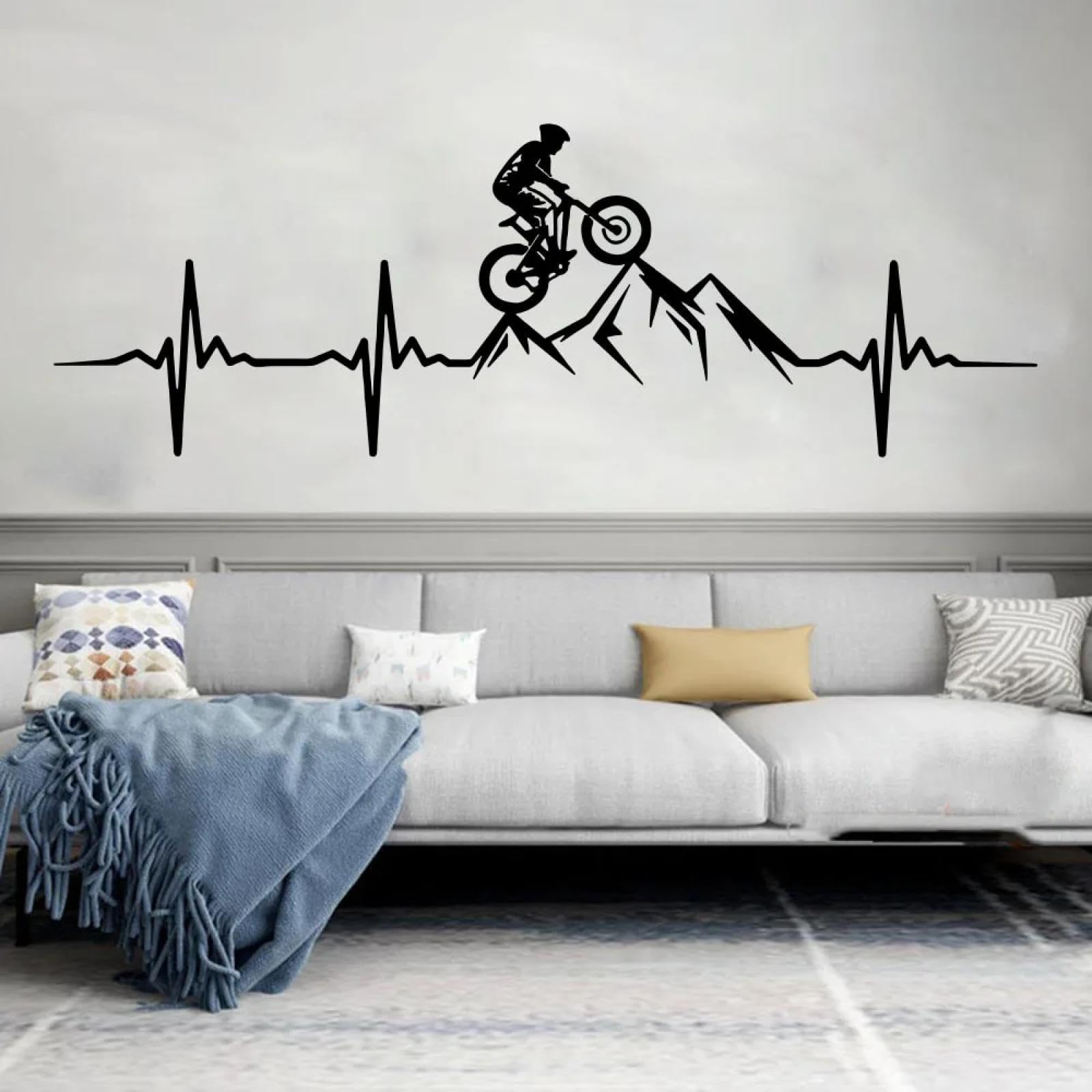LUXINSHISU Vinyl Mountain Bike Wall Sticker Living Room Bedroom Art Mural Playroom Kids Room Study Decal