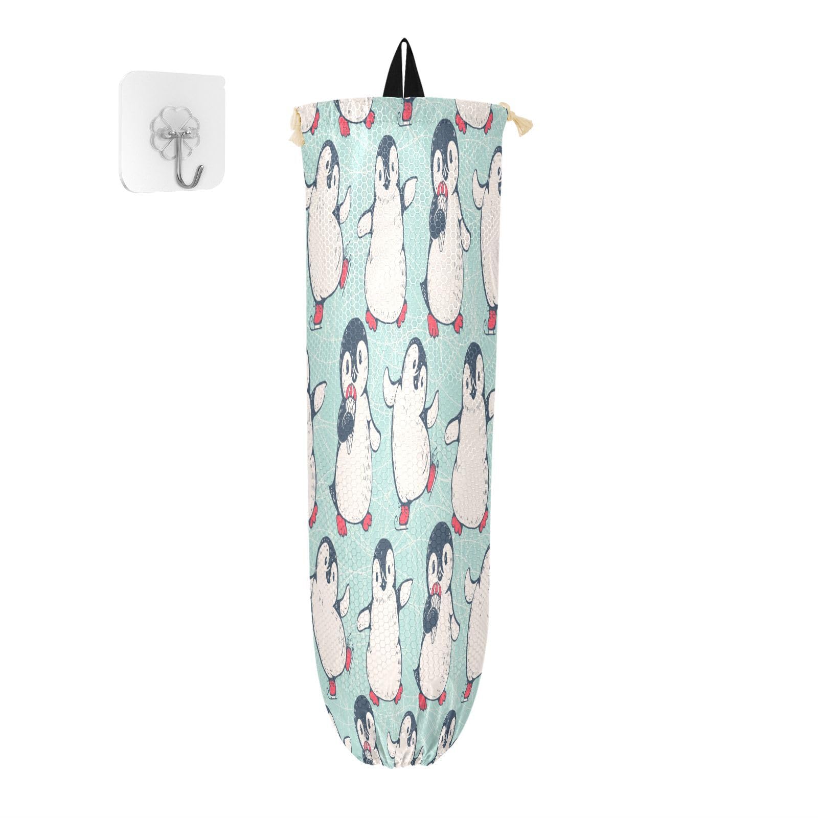 Porta sacchetti di plastica da appendere a forma di pinguini carini per la spesa organizer da cucina con pinguini animali sacchetto di plastica per la spazzatura borsa della spesa sacchetti per la