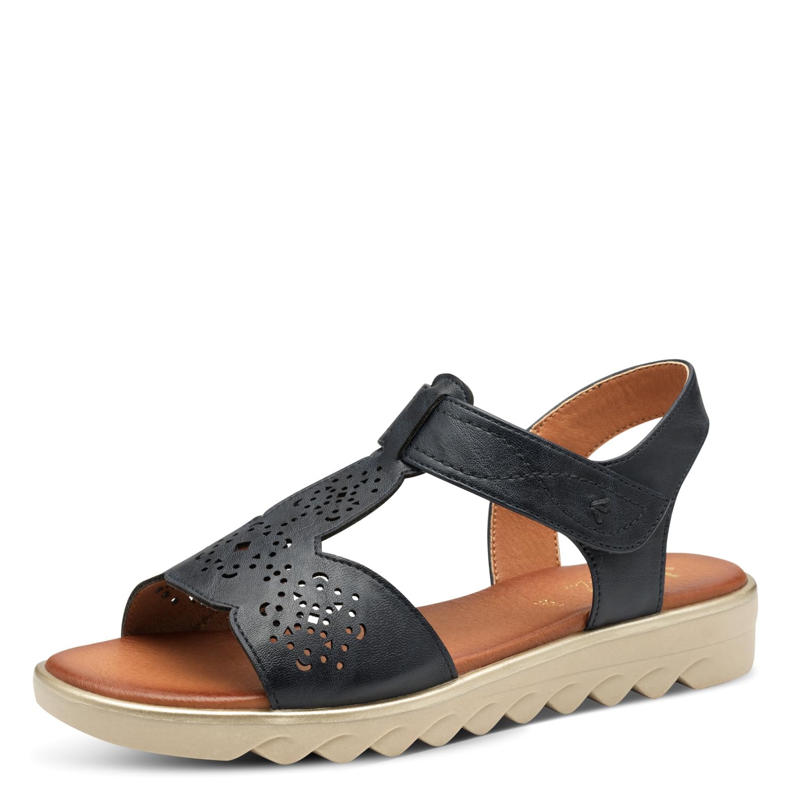 Jana Women’s Flat Sandals with Velcro Vegan, Navy, 7,5 UK
