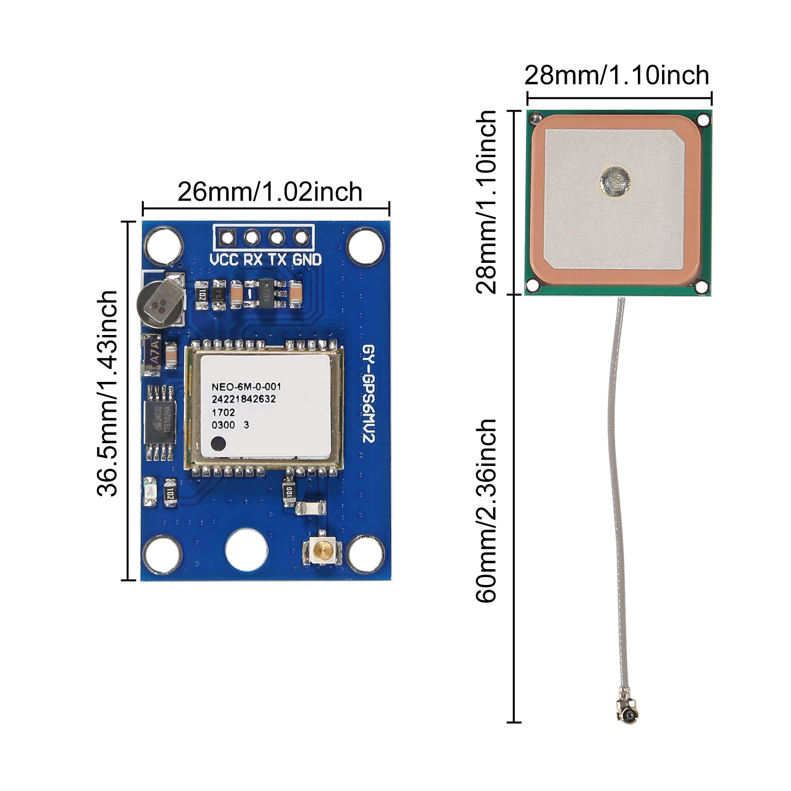 Module GPS GY-NEO6MV2 NEO-6M Avec Contrôle De Vol, Contrôleur