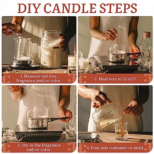 MicCai White Natural Beeswax Pellets 5LB, Organic Beeswax, Beeswax for Candle Making, Body, Skin Care DIY, Lip Balm, Soap and Lotion Making Supplies - Image 6