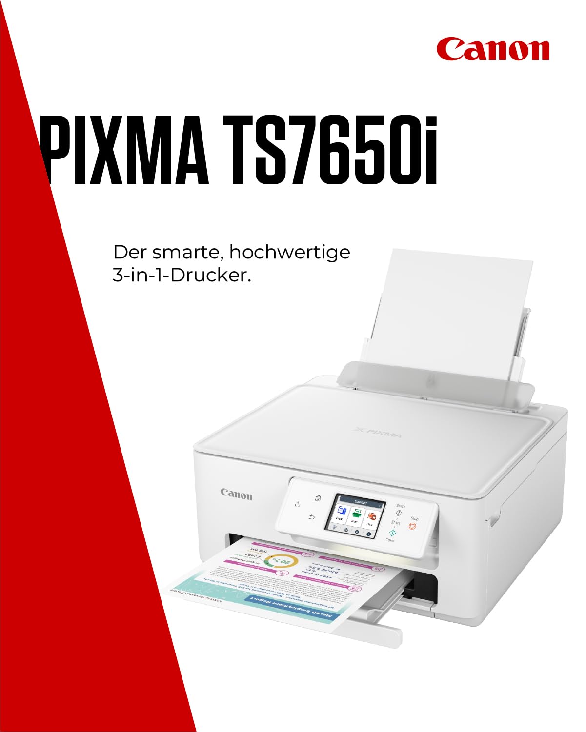 Canon PIXMA TS7650i Multifunktionsdrucker 3in1 Tintenstrahl A4 Touch LCD WLAN Duplexdruck Weiß