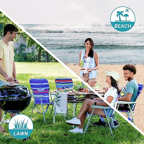 #Wejoy Folding High Back Beach Lawn Chair, Portable Lightweight Outdoor Compact Chairs With Hard Arms Shoulder Strap Pocket For Adults Outside Patio Camping Festival Sand,300 Lbs, Heavy Duty Chair #TOP2
